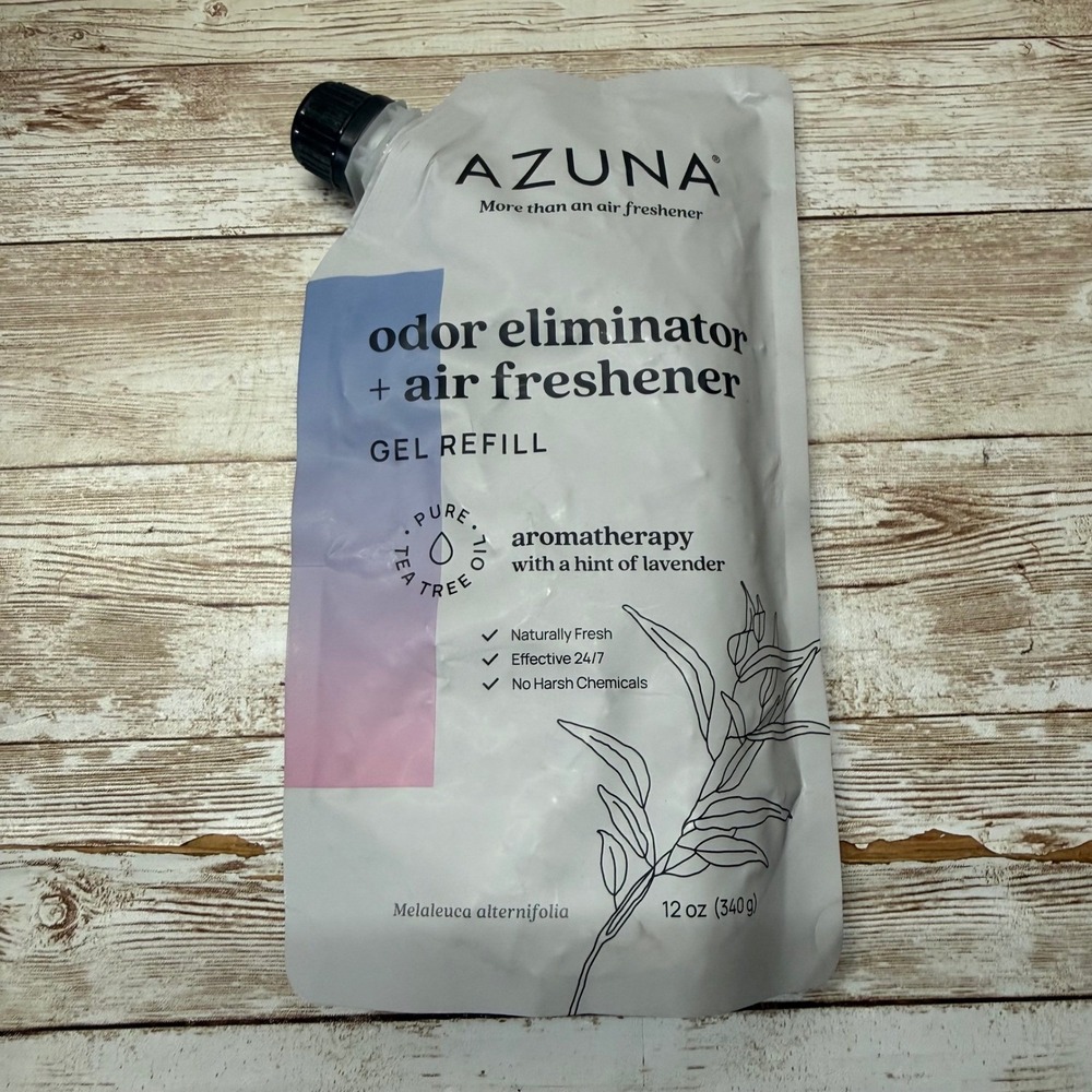 Azuna Odor Eliminator Air Freshener Gel Refill 12 oz AromaTherapy Tea Tree Oil